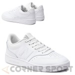 Бели кецове New Balance Court BB80OOO изчистен дизайн изглед отстрани с перфорации за проветрение