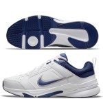 мъжки бели маратонки Nike Defy All Day DJ1196 100 с тъмносини детайли изглед отстрани и отдоло