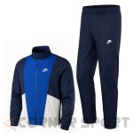 Мъжки спортен екип Nike Club Suit HJ1985 451 в тъмносиньо синьо и сиво с цип яке и дълъг панталон изглед на комплект
